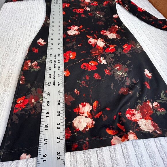 Aritzia Wildred Fleure Mini Bodycon Dress Women's XS Black Floral Long Sleeve - Picture 10 of 10